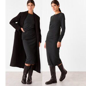 Whistles Grey Long Sleeve Dress Size 10